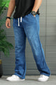 Turbo Pull On Elastic Waist Denim Cargo Jeans