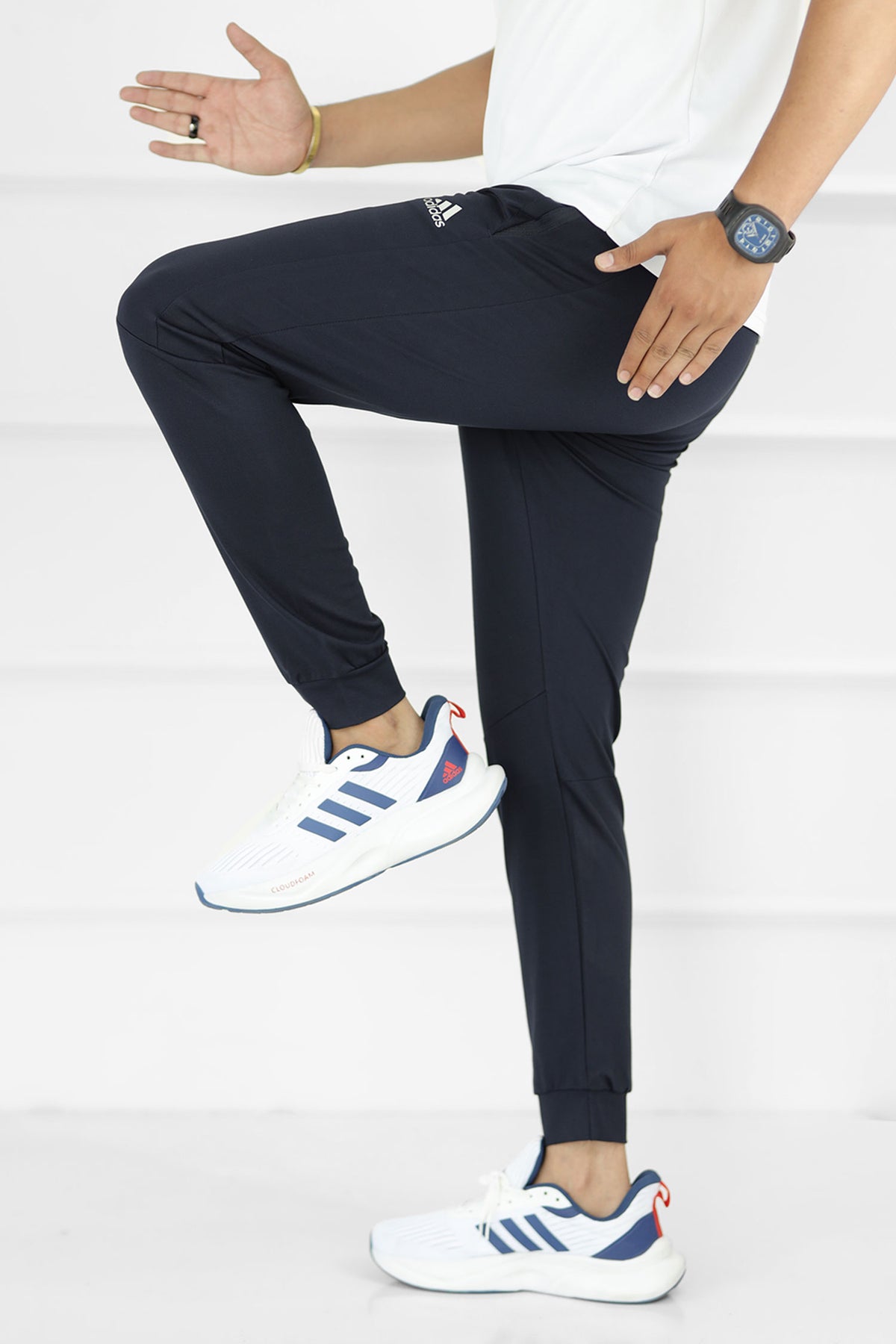 Adds Elite Vibe Grip Fit Sportswear Trouser In Navy Blue