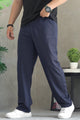 Turbo Street Comfort  Loosse Botton Trouser In Navy Blue