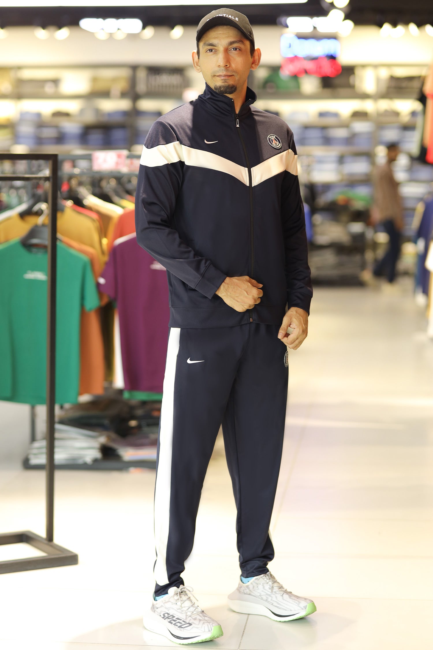 Nke Diagonal V Panel Signature Full Zipper Tracksuit