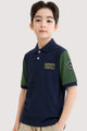 Hcket Heritag Colourblock Younger Kids Polo Shirt In Navy Blue