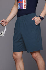 Turbo Trackside Triple Stripe Big Size Dry-Fit Men's Shorts In Navy Blue