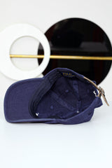 Rph Lren Polo Striped Oxford Imp Shamery Cotton Cap In Navy Blue