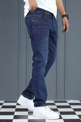 Elegant Wear Slim Fit Turbo Jeans In Navy Blue