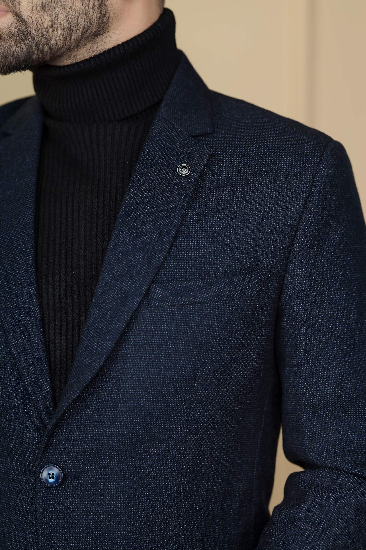 Classic Rich Sharp Texture Pattern Men Blazer