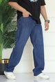 Turbo Men's Comfort Baggy Jeans In Navy Blue