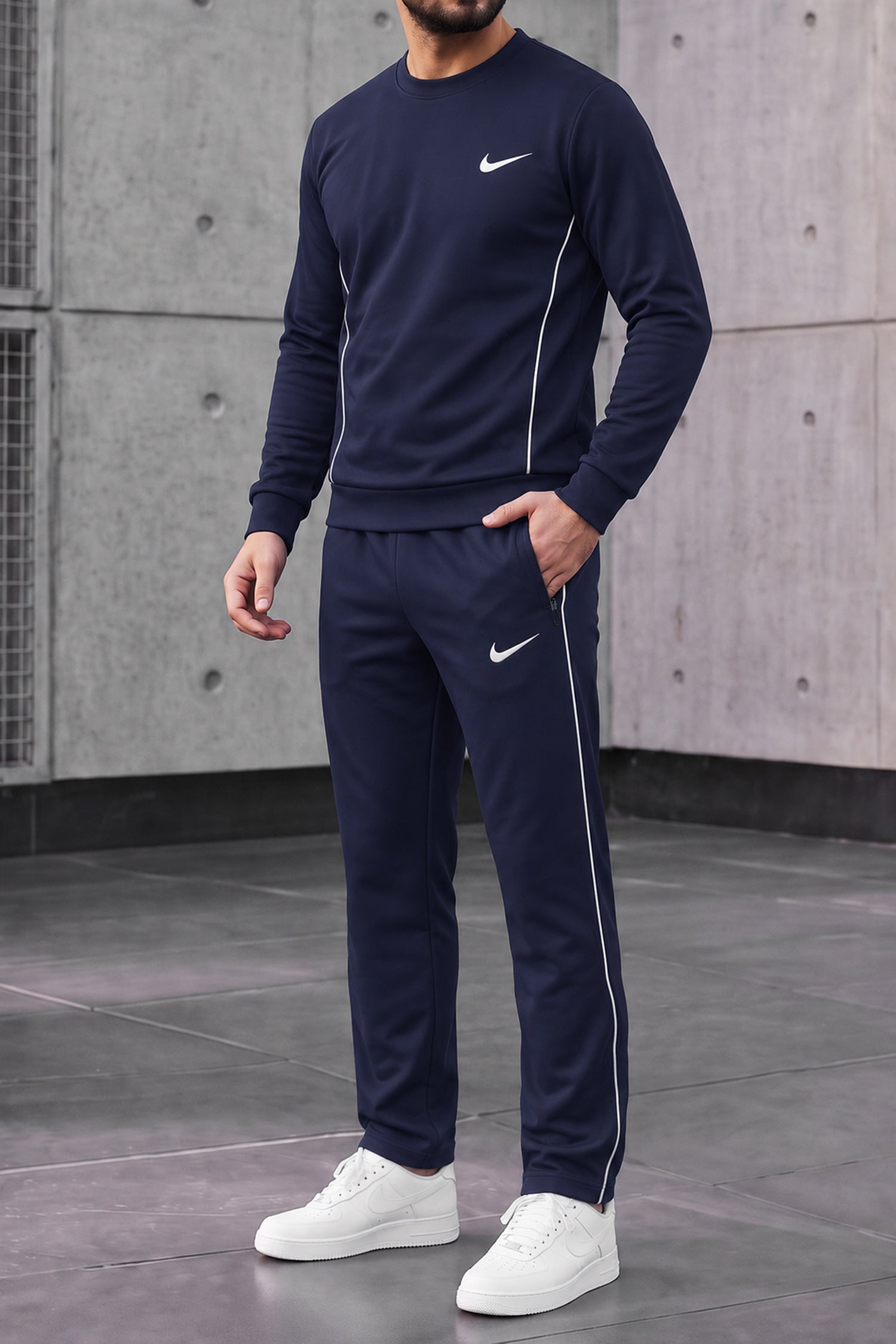 Nke Active-Wear Piping Men's Co-Ord Set