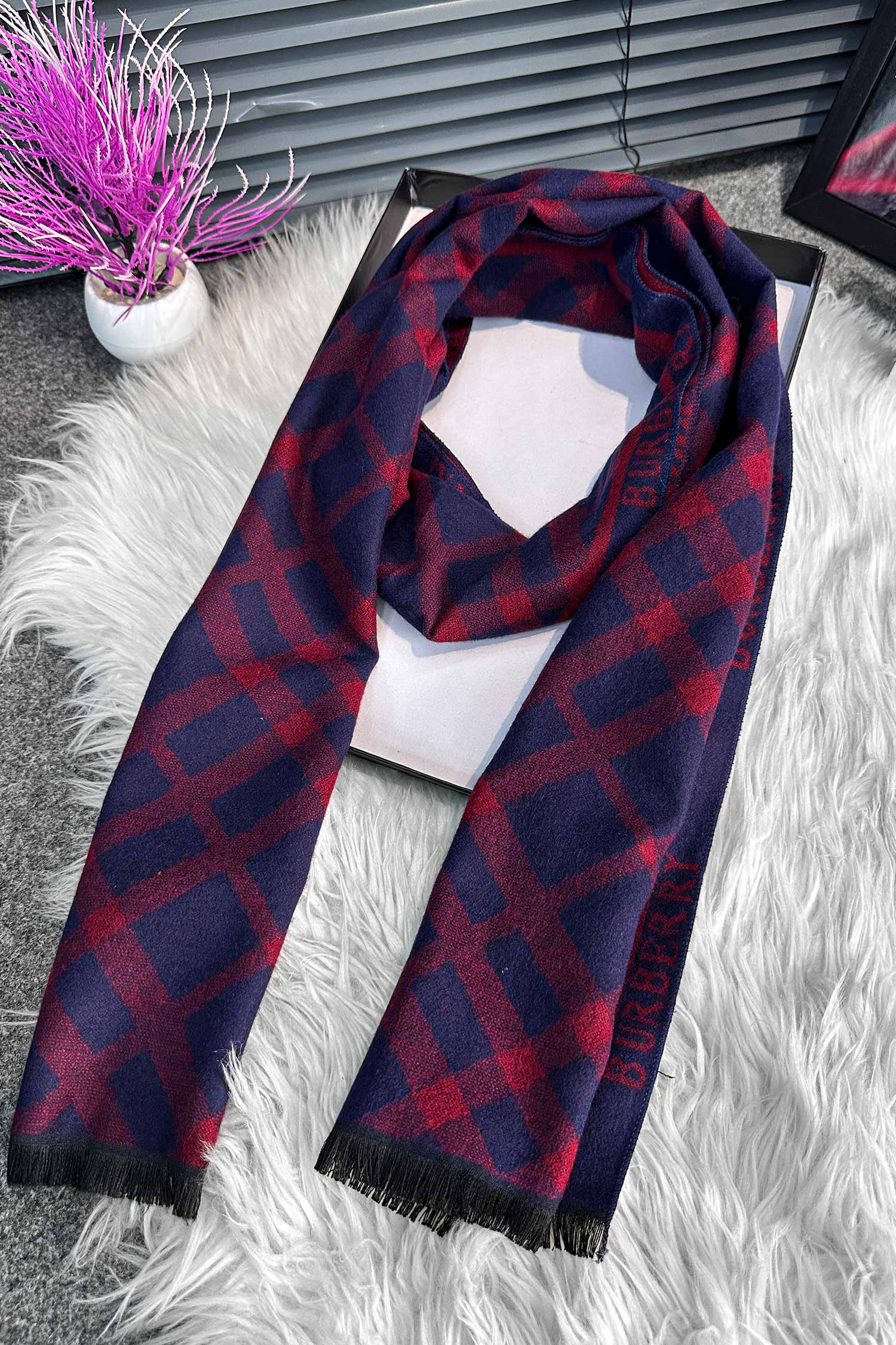 Burbry Double-Faced Imported Men's Wool Muffler
