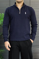 Polo Mock Neck Pullover Half-Knit Zip Imported Men's Jumper Sweater