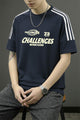 Athletic Inspired Round Neck T-shirt In Navy Blue