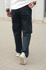 Turbo Loose Bottom Cargo Trouser Navy Blue