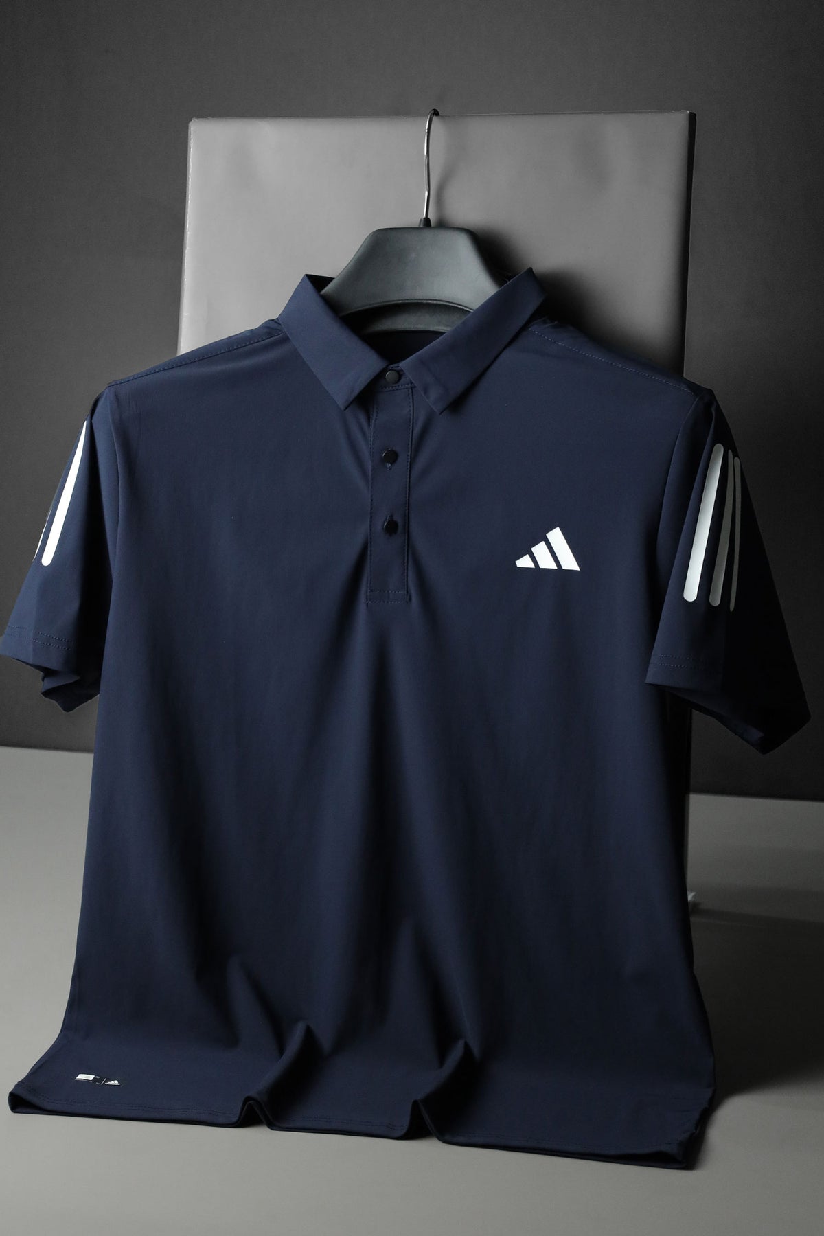Adds Club Tennis 3-Stripes Dryfit Polo Shirt In Navy Blue