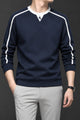 Turbo Minimal Piping Imported Round Neck Men's Sweatshirt In Navy Blue