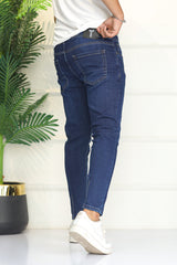 Turbo 'Street-Style' Ankle Grazer Ankle Fit Jeans In Navy Blue