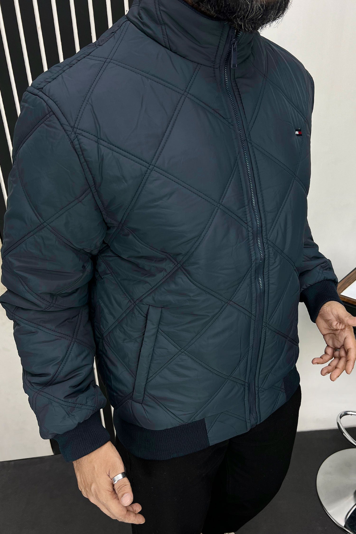 Tmy Dual Stitch Padded Imported Puffer Jacket