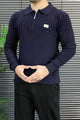 Armni Fine-Knit Collared Zipper Imported Men's Jumper Sweater