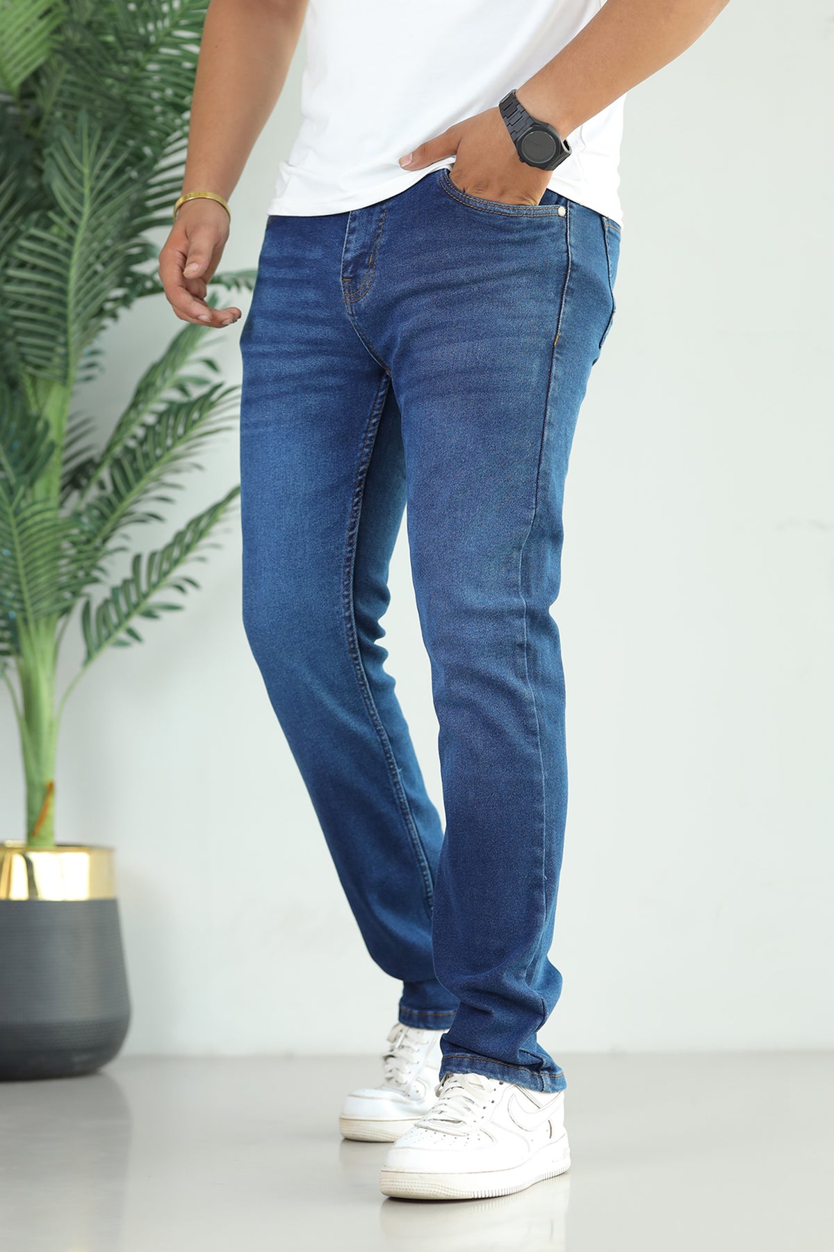 Turbo Kinetic-Move Tech Slim Fit Jeans In Navy Blue