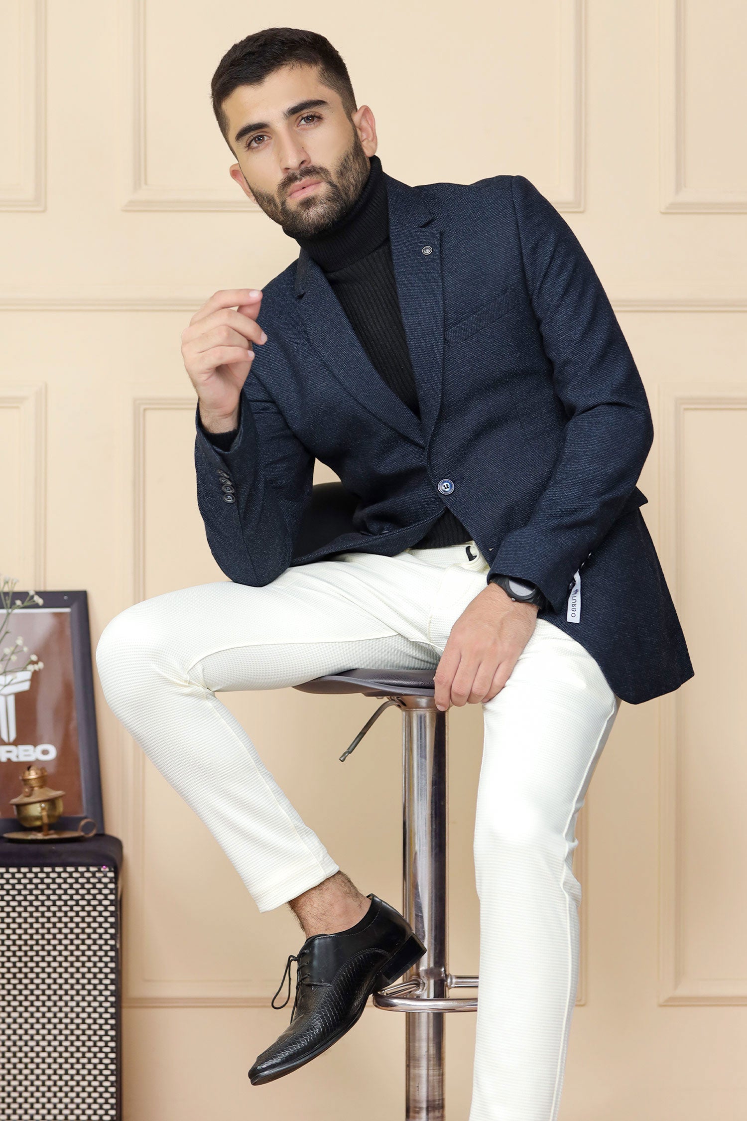 Classic Rich Sharp Texture Pattern Men Blazer