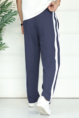 Undr Armr Micro-Tech Heritage Stripe Sportswear Trouser In Navy Blue