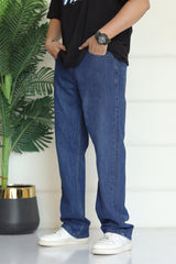 Turbo Men's Comfort Baggy Jeans In Navy Blue