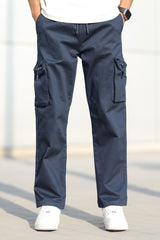 Turbo StreetFit Zip Pockets Imp Cotton Cargo Trouser Dark Navy