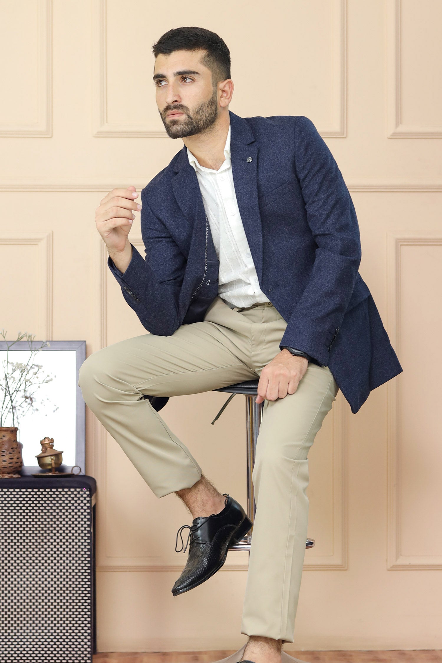 Classic Rich Self Pattern Men Blazer