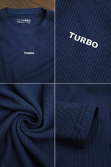 Turbo Waffle Texture Round Neck Thermal Cotton Men's Sweatshirt