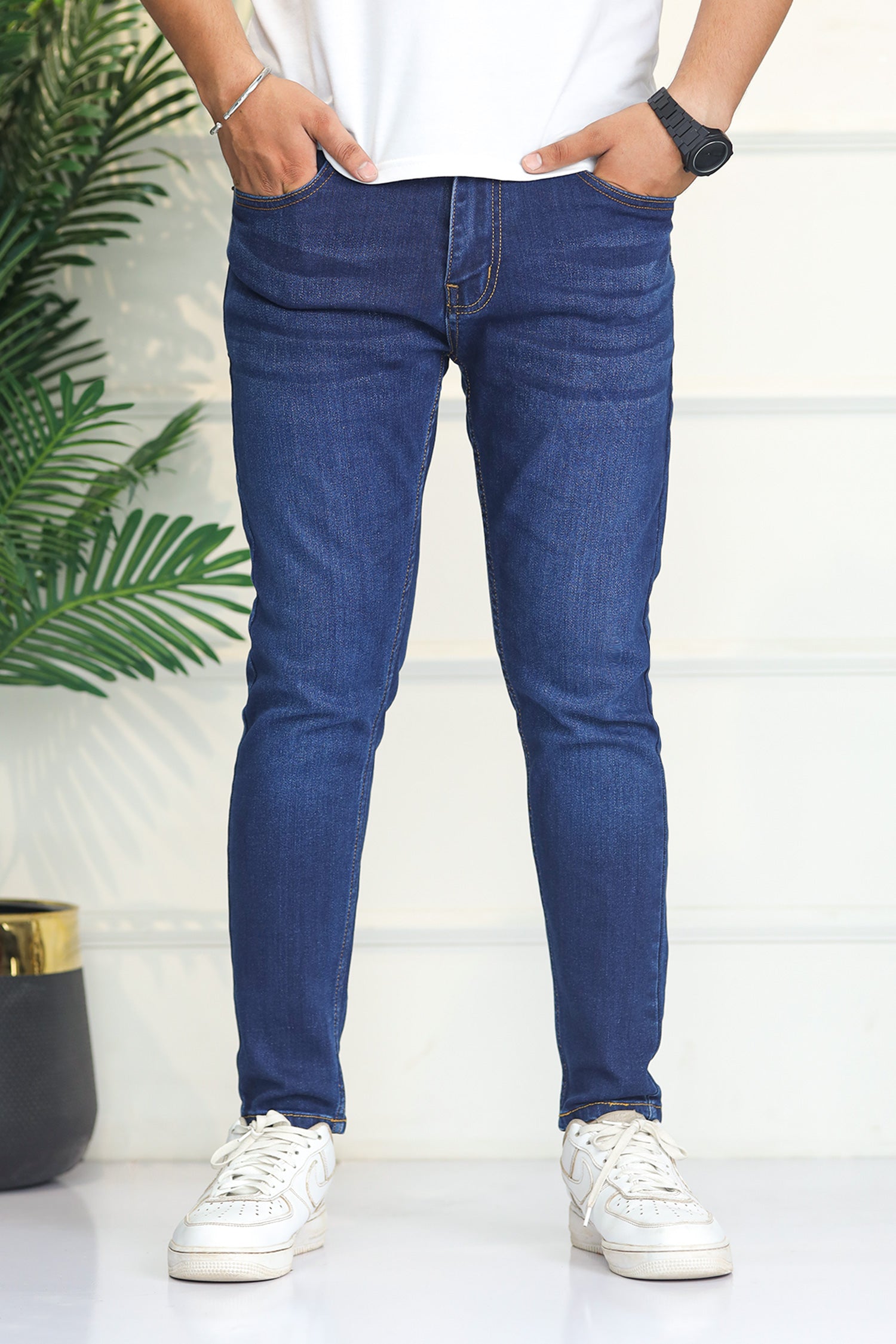 Turbo 'City Crop' Modern Slim Ankle Fit Jeans In Navy Blue