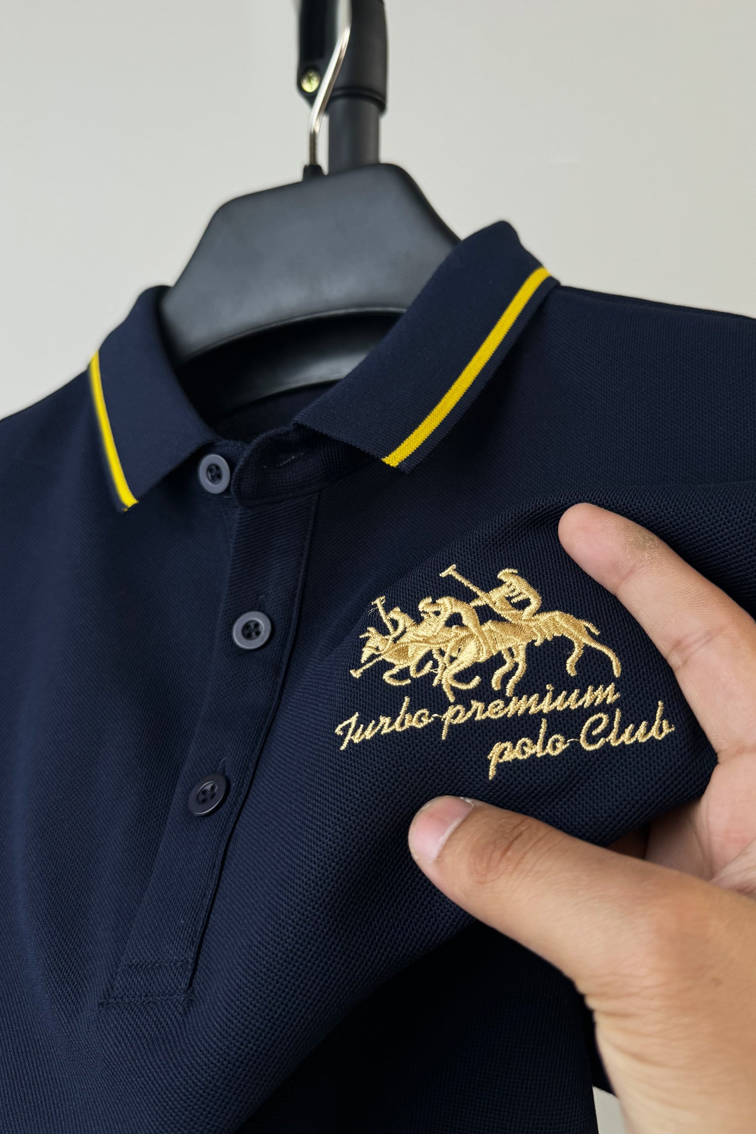 Turbo Premium Polo Club Triple-Pony Men's Polo Shirt