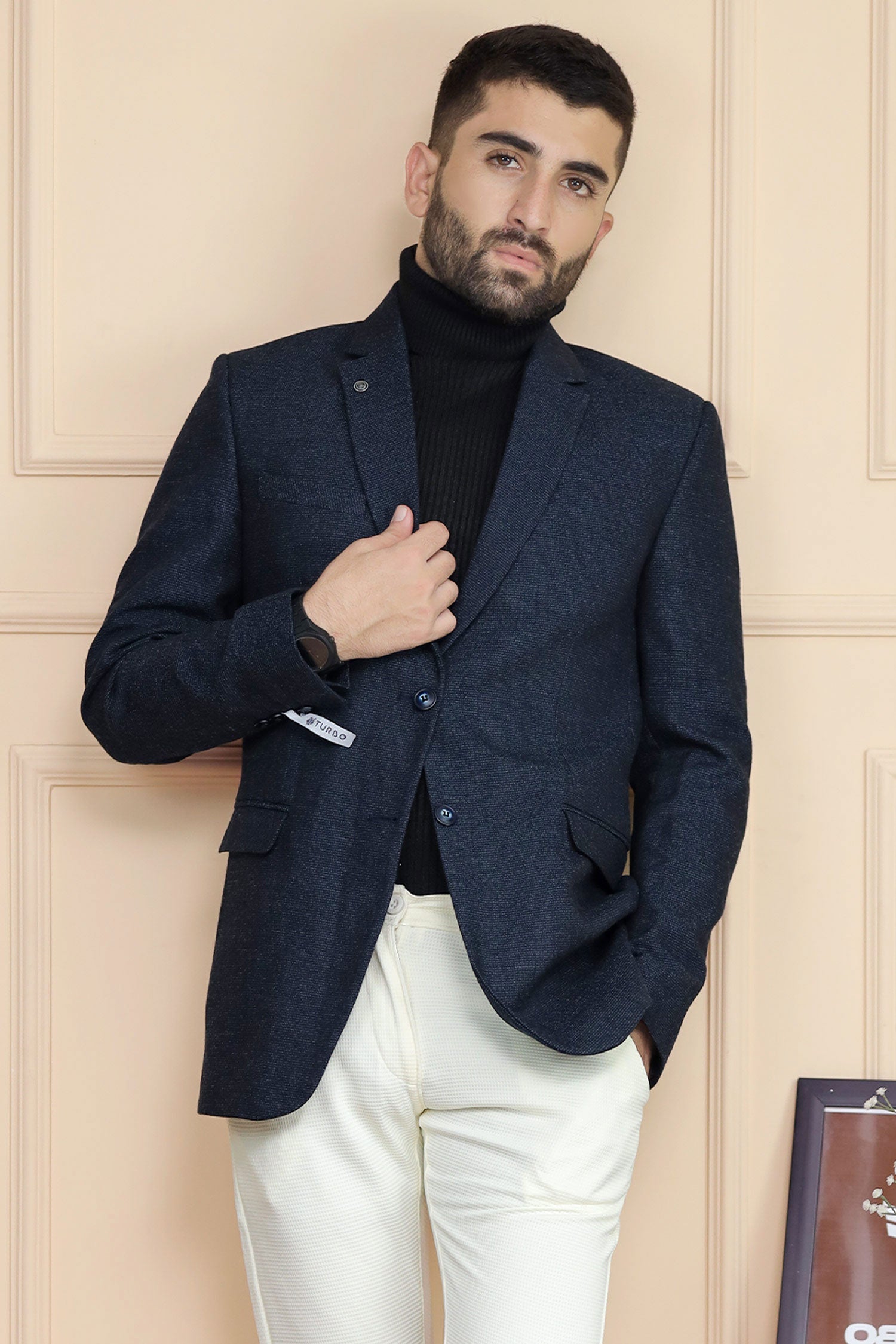 Classic Rich Sharp Texture Pattern Men Blazer