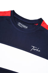 Turbo Color-Block Pannel Quick-Dry Tracksuit In Navy Blue