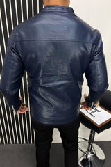 Zip Pocket Style Men's Imported Leather Jacket