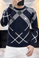 Burbry Monochrome Inspired Imported Round Neck Men's Sweater