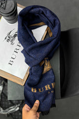 Brbrry Reversible Knight Extra Fine Wool Men Mufflers In Navy Blue