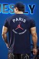 Jrdn Paris Slogan Edition Dry-Fit Tee In Navy Blue