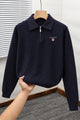Gnt Diamond Textured Quarter-Zip Imported Men's Jumper Sweater
