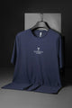Turbo Street-Style Round Neck Dry-fit Shirt In Navy Blue