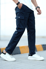 Turbo Loose Bottom Cargo Trouser Navy Blue