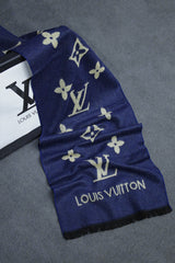 Luis Vten LogoMania Premium Wool Men Mufflers In Navy Blue