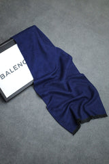 Blncaga Macro Writing Authentic Wool Men Mufflers In Navy Blue