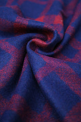 Brbrry Checked Pattern Vintage Wool Men Mufflers In Navy Blue