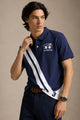LA Mrtin Striped Exclusive Quality Design Men's Polo Shirt In Navy Blue