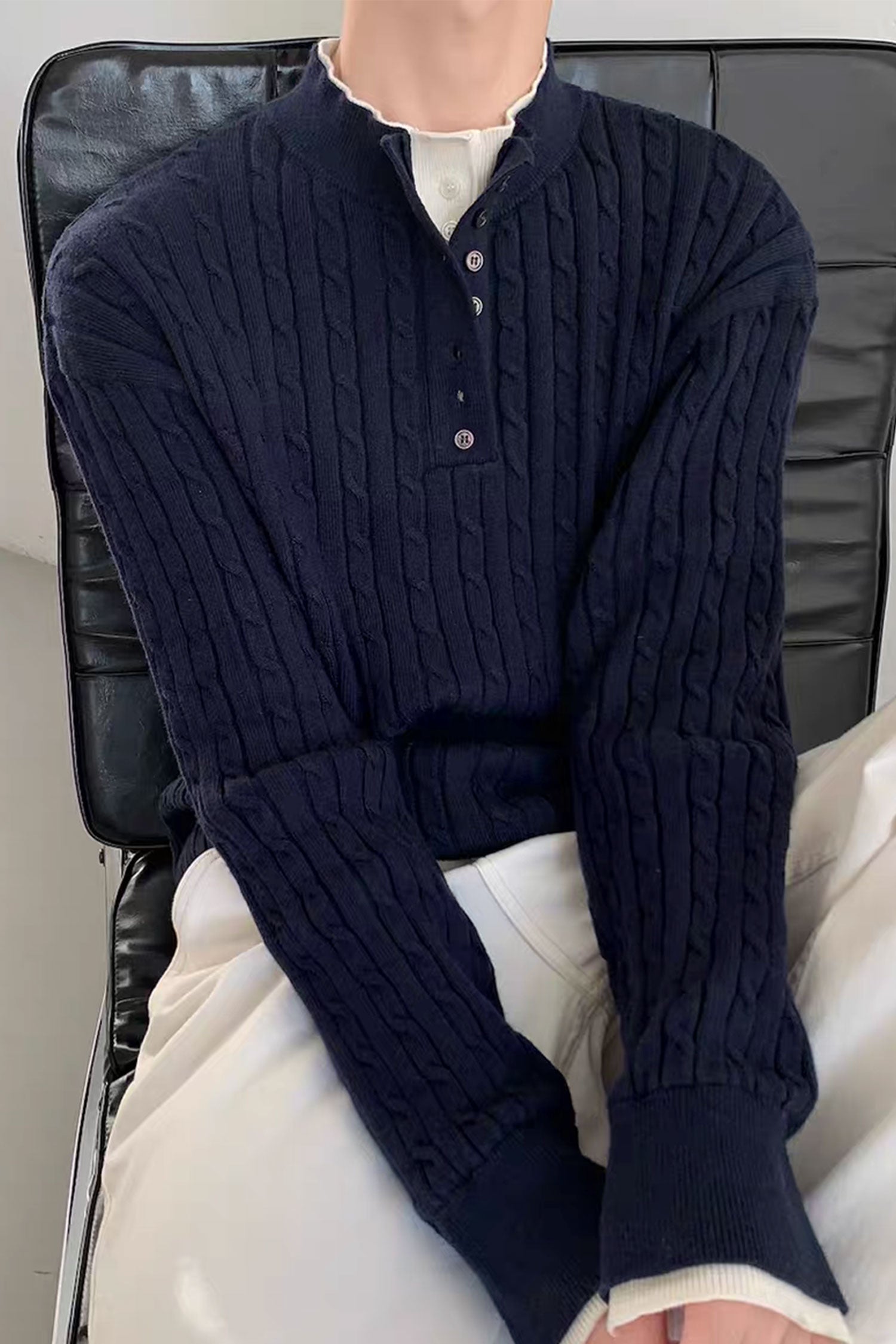 Turbo Cable Knit Jummper Imported Men's Sweater