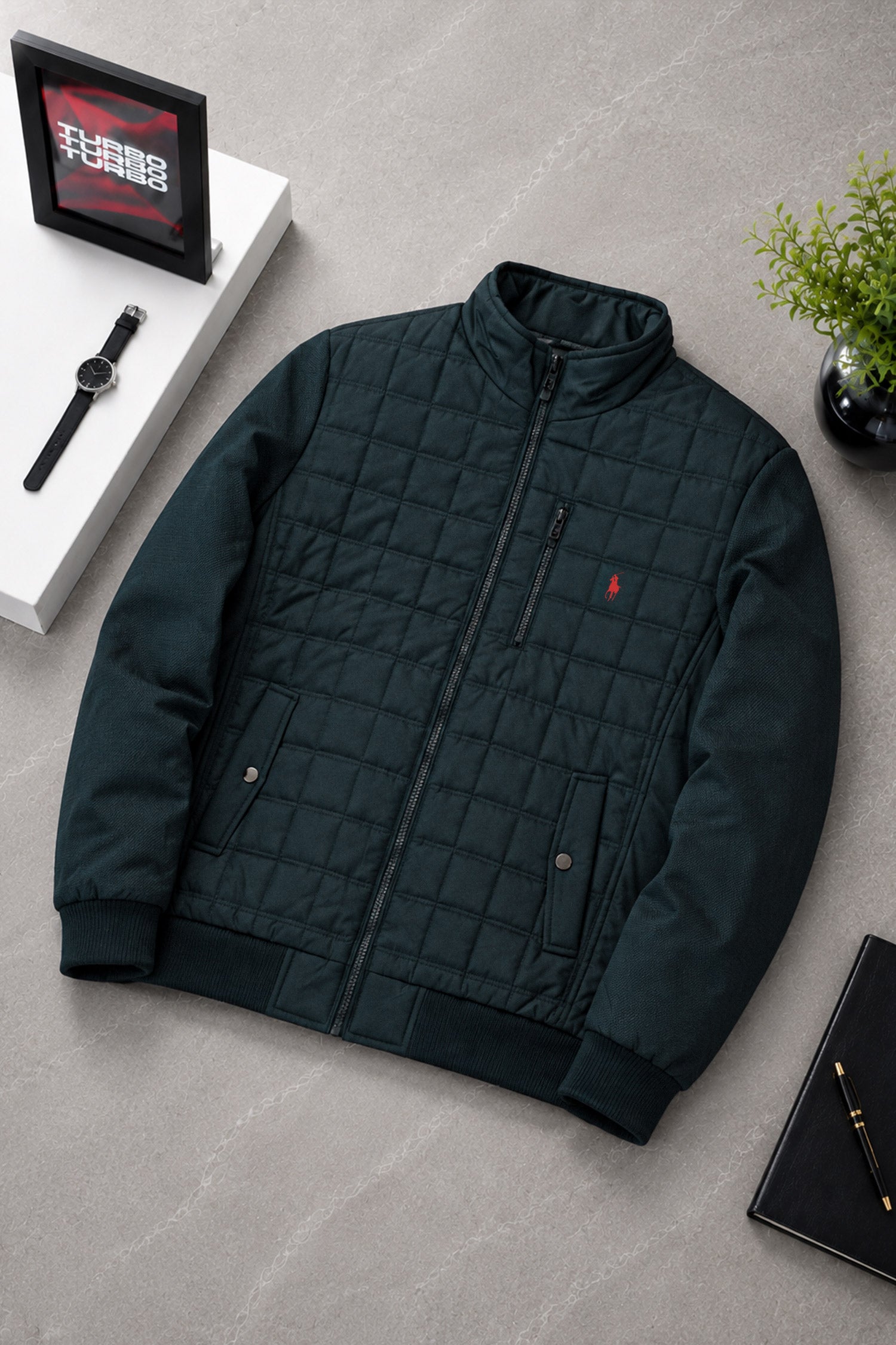 Polo R/L Beaton Quilted Imported Parashot Puffer Jacket In Navy Blue