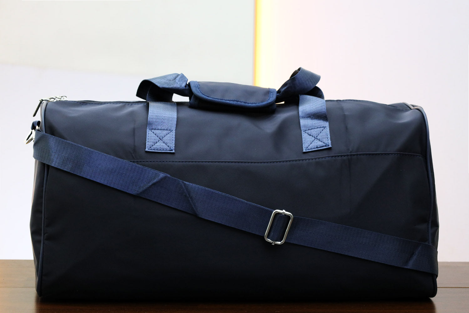 Armni Imported Embossed Front Pocket Travel bag in Navy Blue