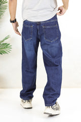 Hip-Hop High Rise Turbo Jeans in Navy Blue