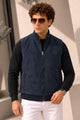 Turbo stand-up collar Imported Puffer Men's Gilet In Navy Blue
