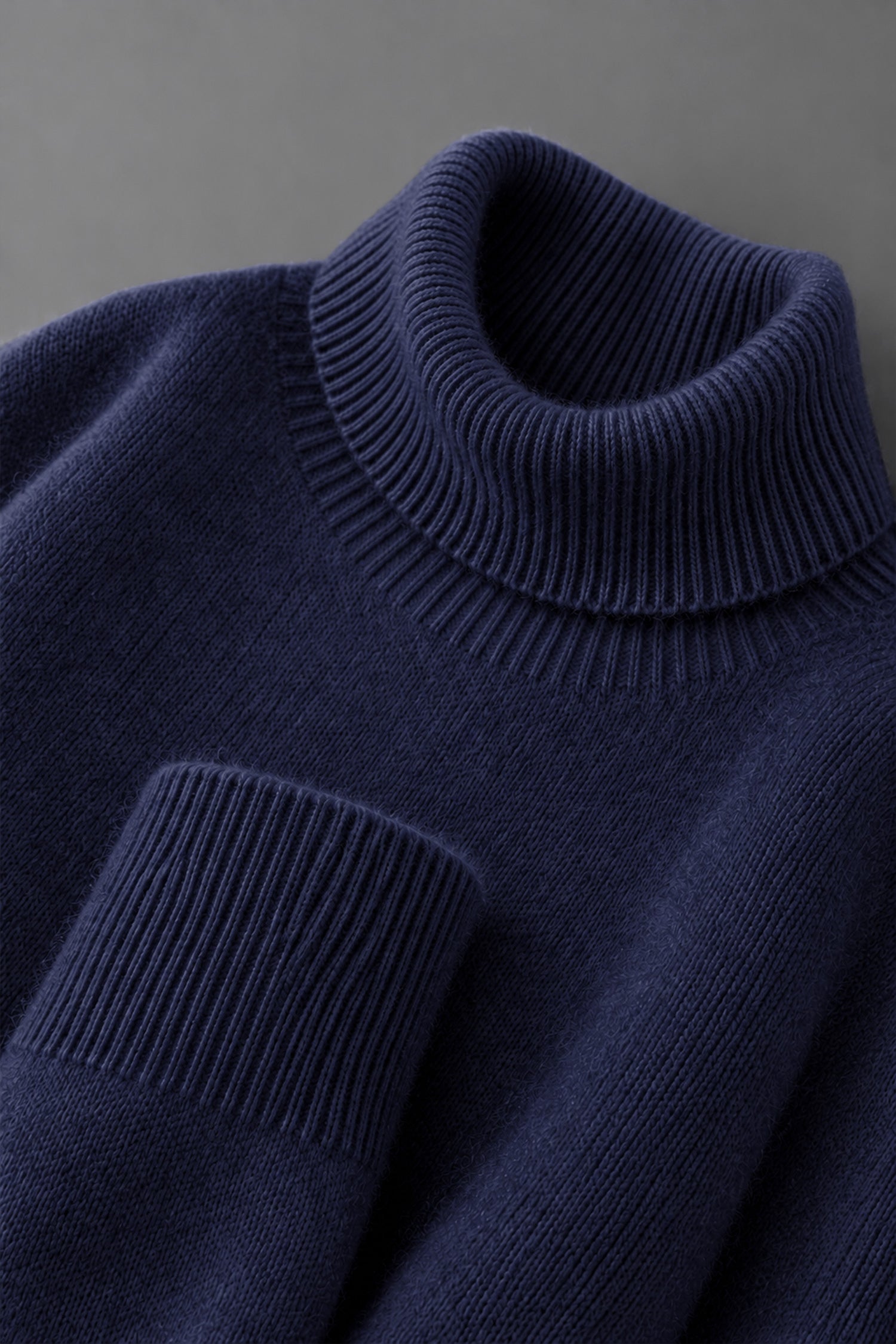 Turbo Extreme Rabbit Wool Turtleneck Pullover Imported High Neck In Navy Blue