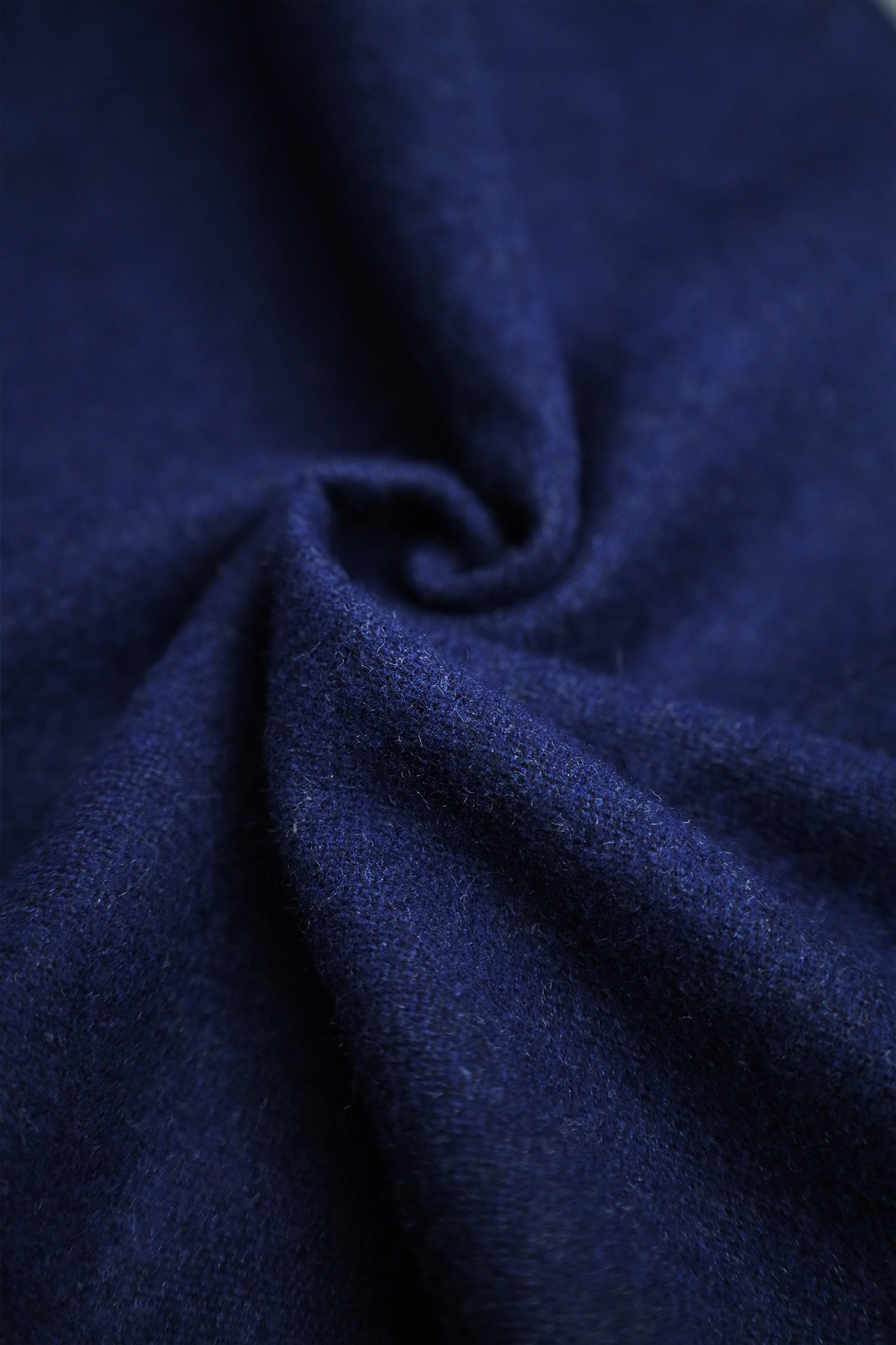 Blncaga Macro Writing Authentic Wool Men Mufflers In Navy Blue