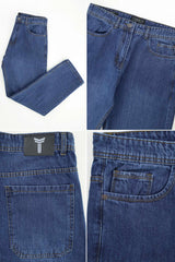 Turbo Men's Comfort Baggy Jeans In Navy Blue